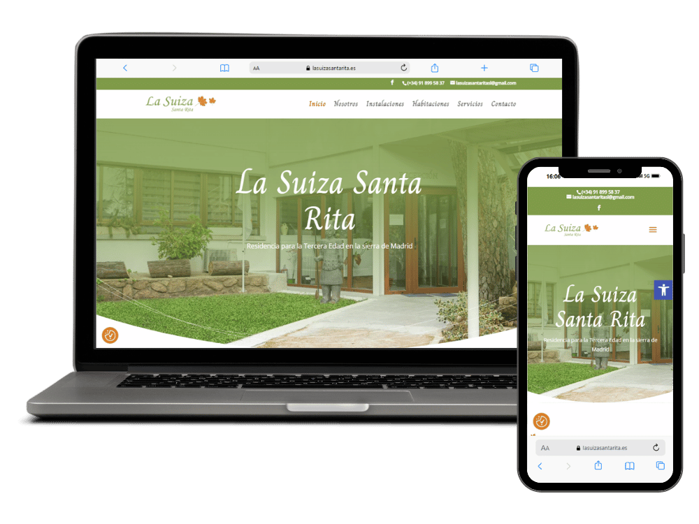 Página web para la Residencia de Tercera Edad La Suiza de Santa Rita